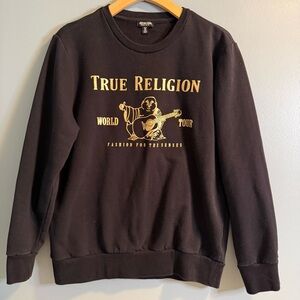 True Religion Unisex Big Buddah World Tour Crew Neck Sweatshirt